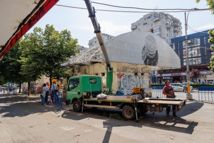 Demolition of Piata Marasti Bus Stop