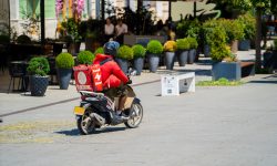 Moped Driving on Sidewalk