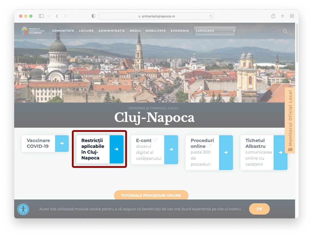 Restrictions in Cluj-Napoca