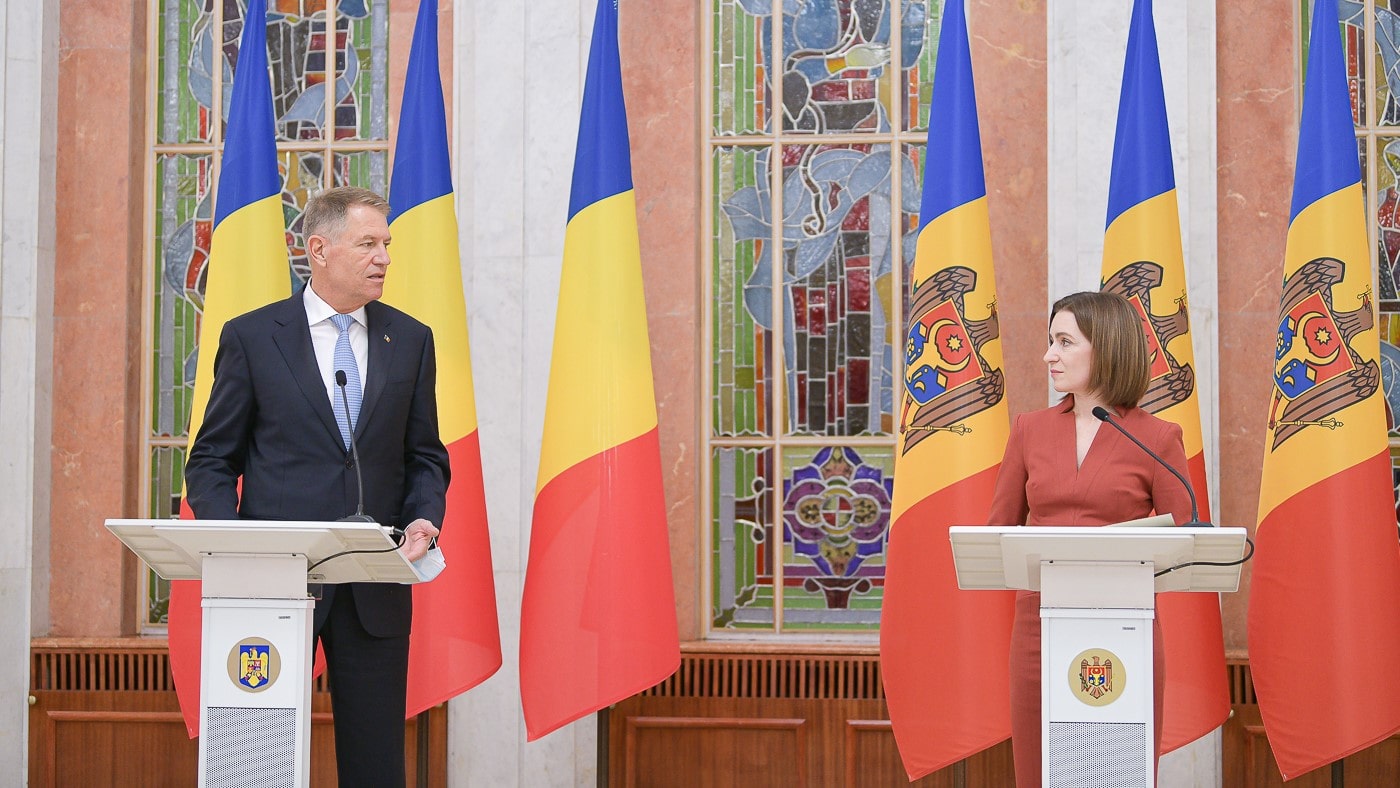 Klaus Iohannis and Maia Sandu, during the joint press conference in Chisinau. Photo: Presidential Administration