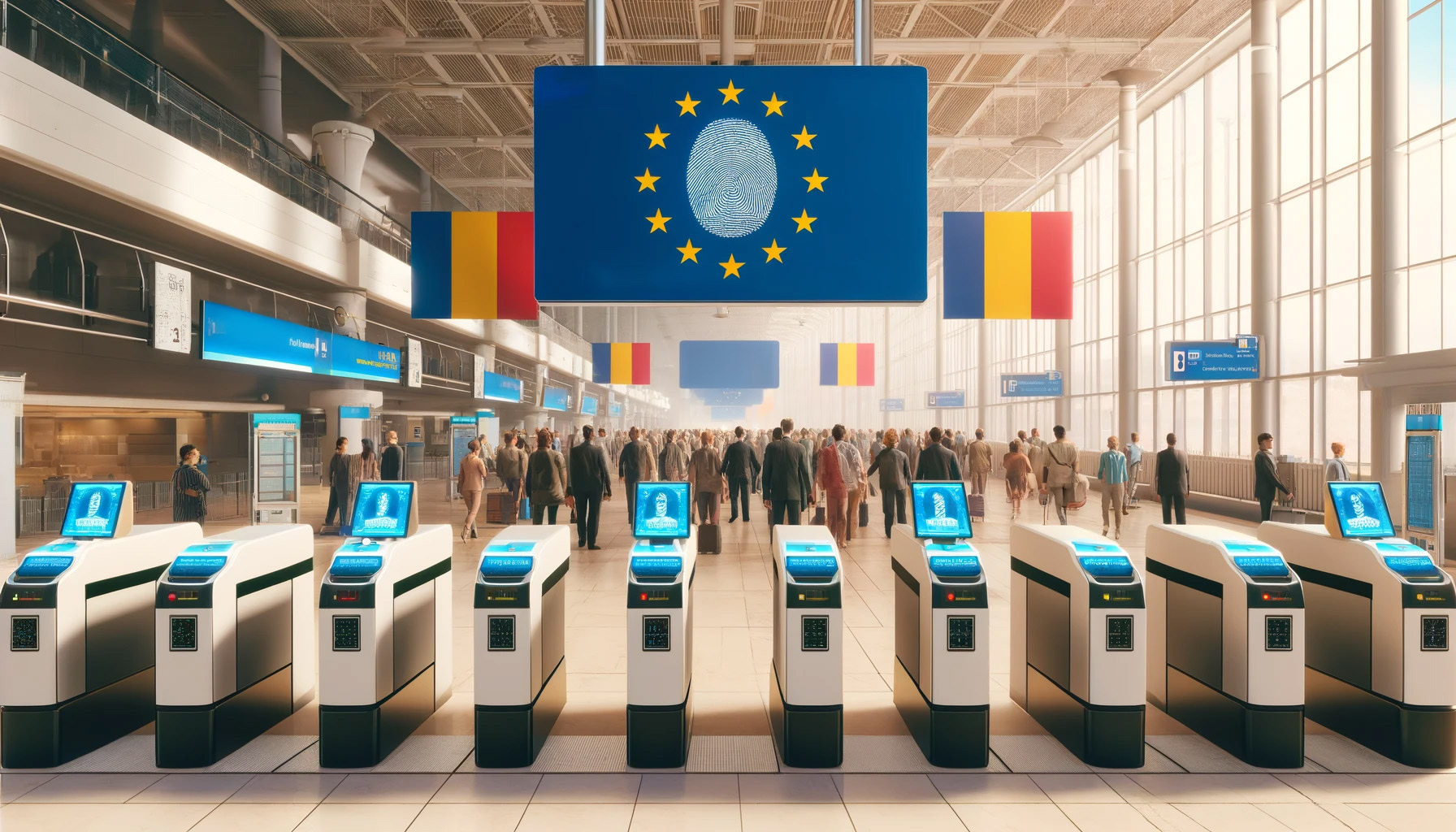 AI Generated Image of EU Fingerprint Scanners