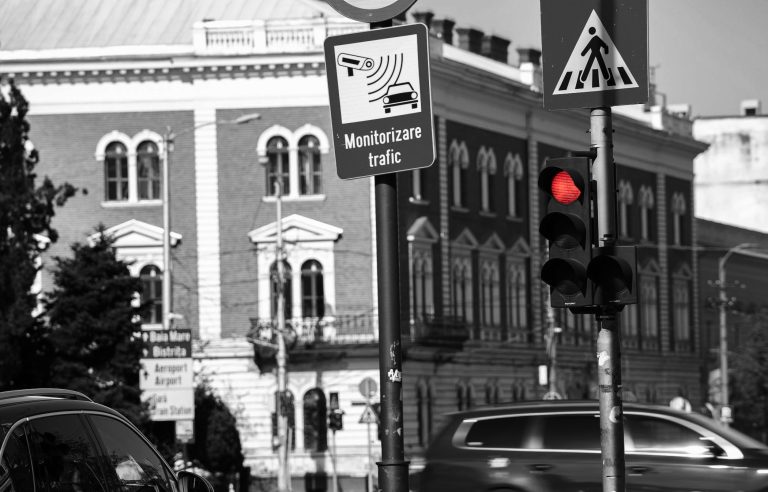 Red Light Signal - Black and White